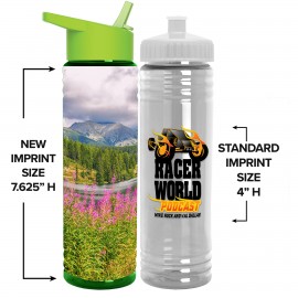 Custom 24 Oz. Slim Fit Bottle w/Flip Straw - Digital Imprint