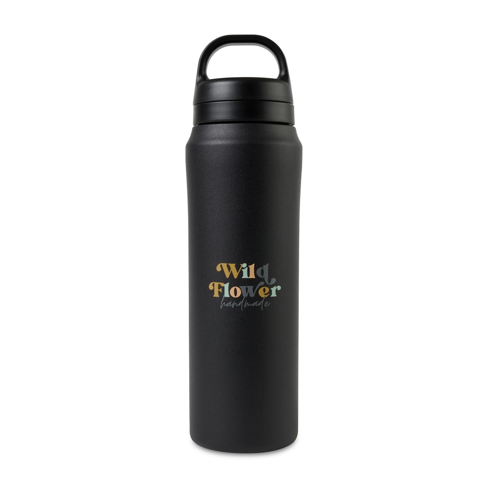Personalized Aviana Rowan Recycled Water Bottle - 16 Oz. - Black