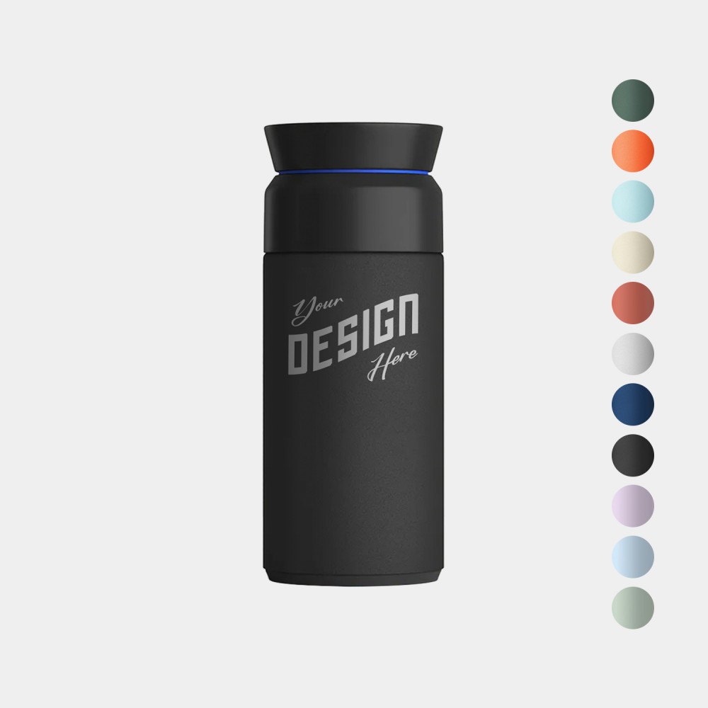 12 oz Ocean Bottle Recycled Stainless Steel Vacuum Insulated Brew Flask with Logo