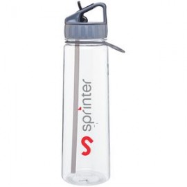30 oz h2go Angle (Storm Gray) with Logo