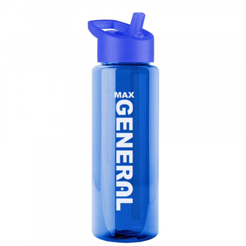 Custom 32 Oz. Transparent Guzzler Sports Bottle w/Straw Handle Lid