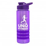 24 Oz. Sergeant Transparent Bottle w/Grip Stripe, Infuser, & Snap Lid with Logo