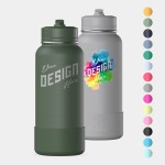 Customized 32 oz Hydrapeak Stainless Steel Insulated Sport Water Bottle w/ Straw Lid