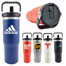 Customized Glacier 30oz Hybrid Travel Tumbler with Handle & Straw