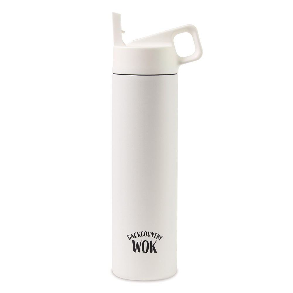 Customized MiiR Vacuum Insulated Wide Mouth Leakproof Straw Lid Bottle - 20 Oz. - White Powder
