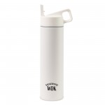 Customized MiiR Vacuum Insulated Wide Mouth Leakproof Straw Lid Bottle - 20 Oz. - White Powder