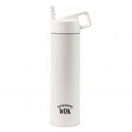 Customized MiiR Vacuum Insulated Wide Mouth Leakproof Straw Lid Bottle - 20 Oz. - White Powder