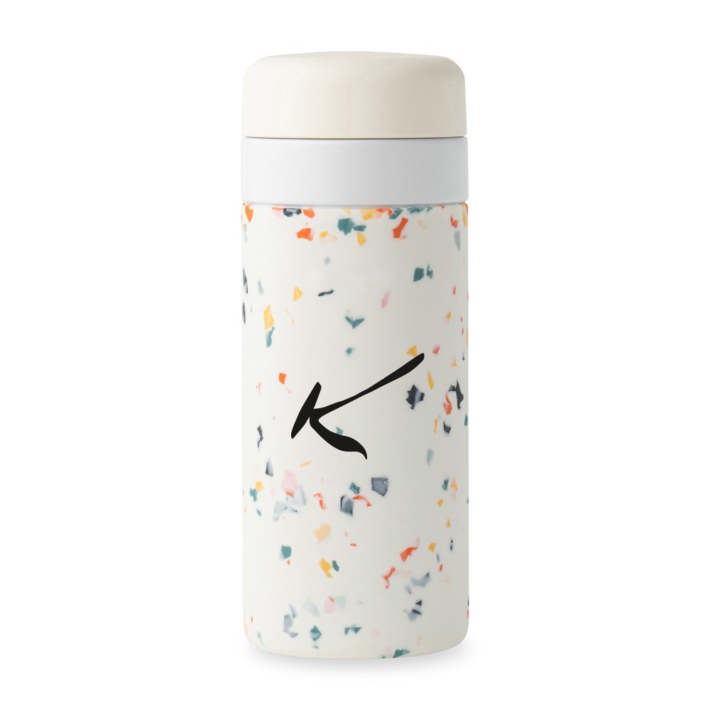 W&P Porter Insulated Ceramic Bottle 16 Oz - Cream Terrazzo with Logo