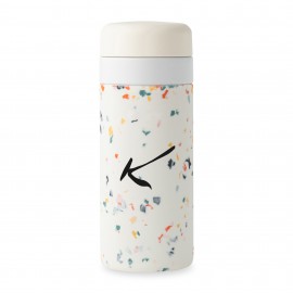 W&P Porter Insulated Ceramic Bottle 16 Oz - Cream Terrazzo with Logo