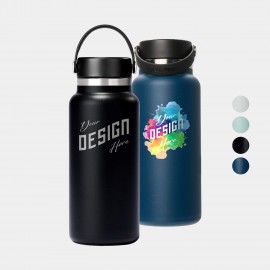 32 oz Hydro Flask 2.0 Insulated Wide Mouth Water Bottle with Flex Cap with Logo