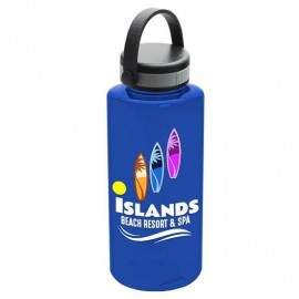 Logo Branded 34 Oz. Transparent Mountaineer Bottle w/Ez Grip Handle Lid - Digital