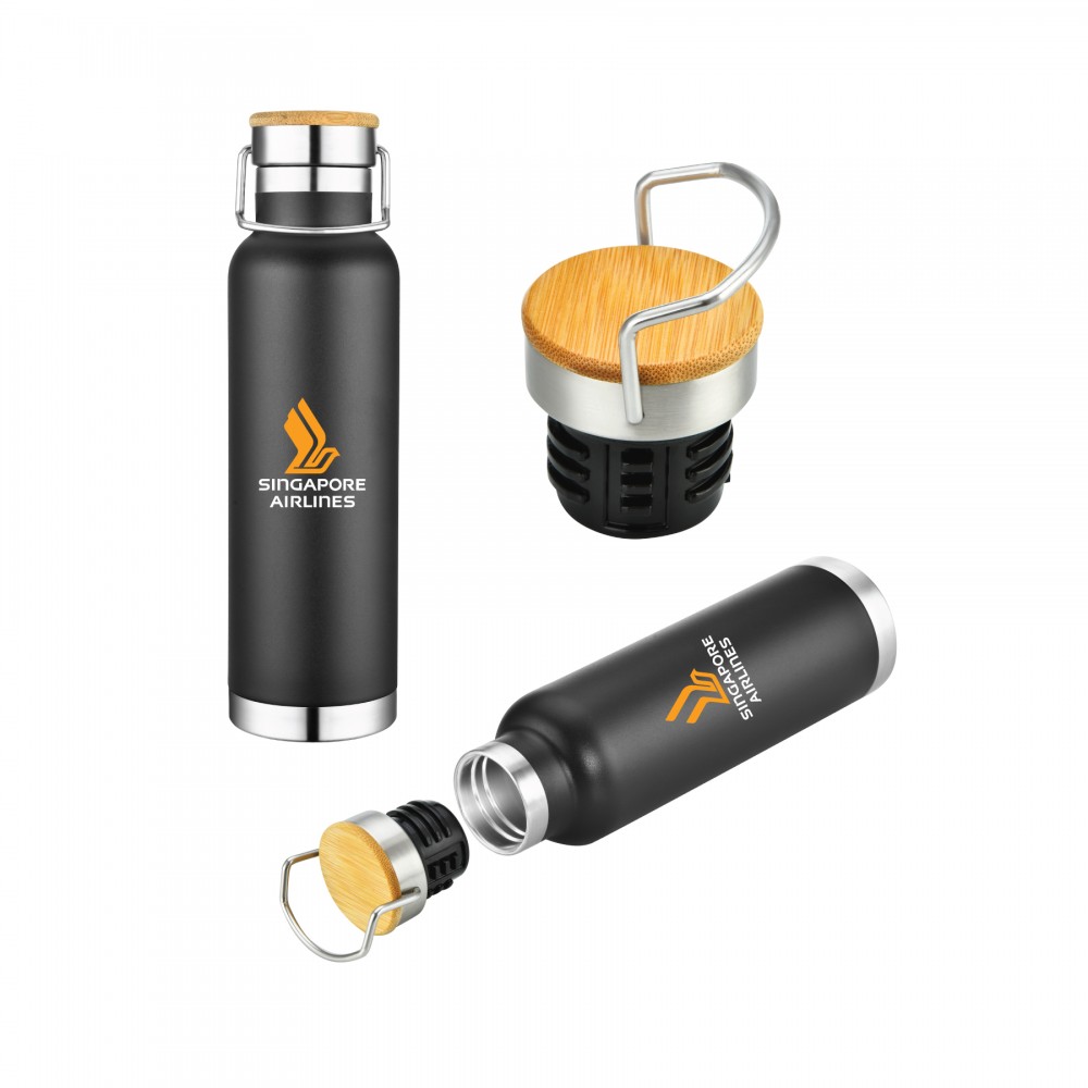 Custom 20 Oz. Powder Coated Double Wall Stainless Vacuum Bottle