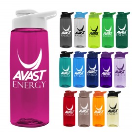 26 Oz. Transparent Flair Sports Bottle w/Drink Thru Lid with Logo  26 Oz. Transparent Flair Sports Bottle w/Drink Thru Lid with Logo