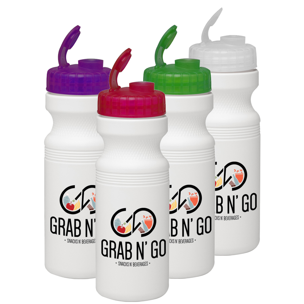 Custom Bike Water Bottles with Flip Top 24 oz