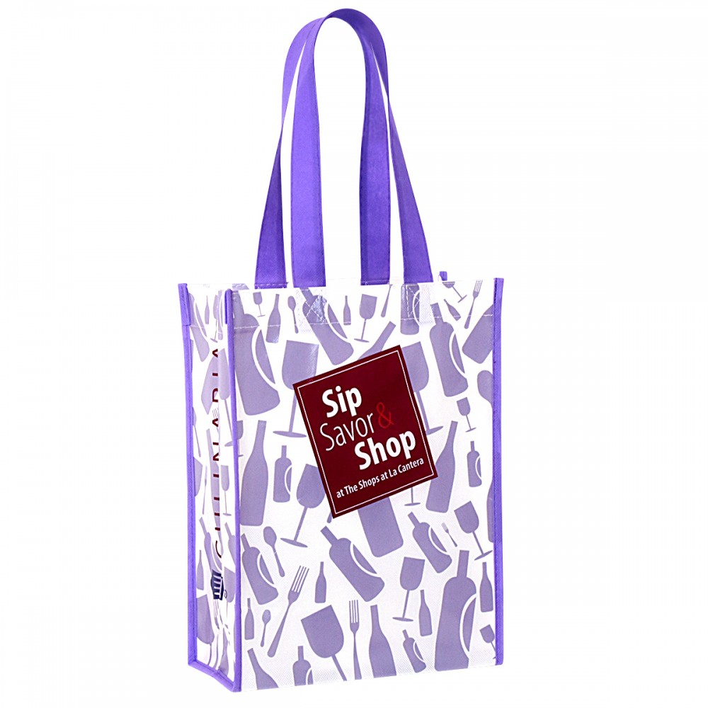 Promotional Custom Full-Color Laminated Non-Woven Promotional Tote Bag9"x12"x4.5"