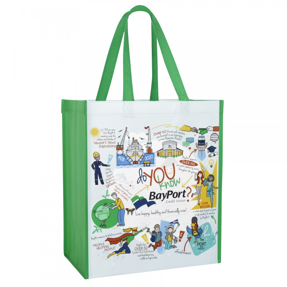 Promotional Custom 140g Double Laminated Non-Woven PP Tote Bag 13"x15"x8"