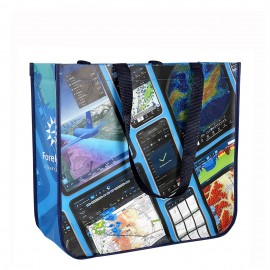 Logo Branded Custom 135g Laminated Non-Woven Round Cornered Promotional Tote Bag 16"x14"x6"