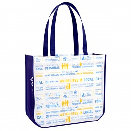 Promotional Custom Full-Color Laminated Non-Woven Lululemon Style Round Cornered Promotional Tote Bag16"x14"x6"