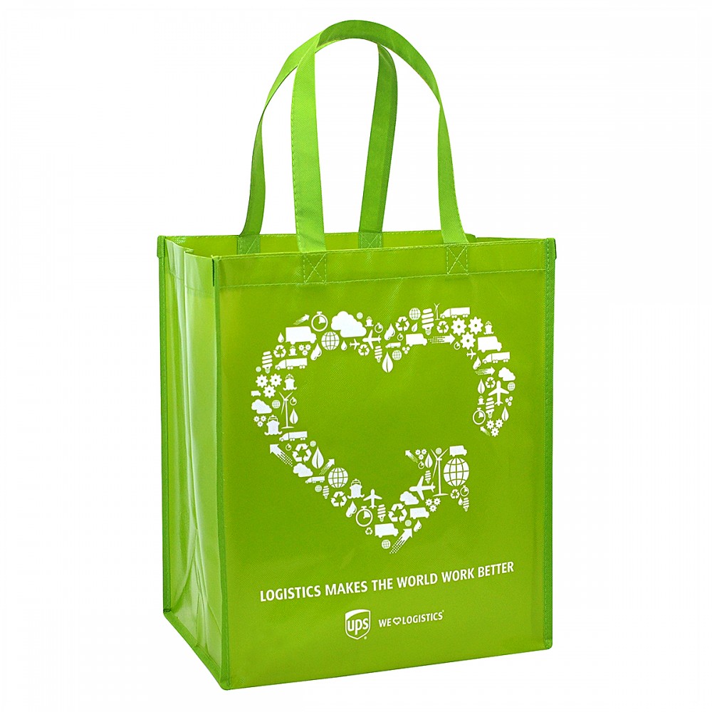 Custom 120g Laminated Non-Woven PP Tote Bag 13"x15"x10" with Logo