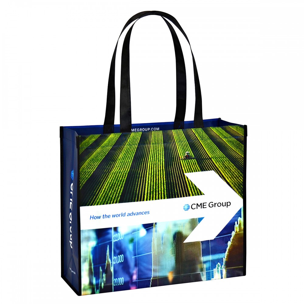 Promotional Custom 120g Laminated Non-Woven PP Tote Bag 16"x14"x6"