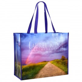 Custom Full-Color Laminated Non-Woven Promotional Tote Bag18"x15"x8" with Logo