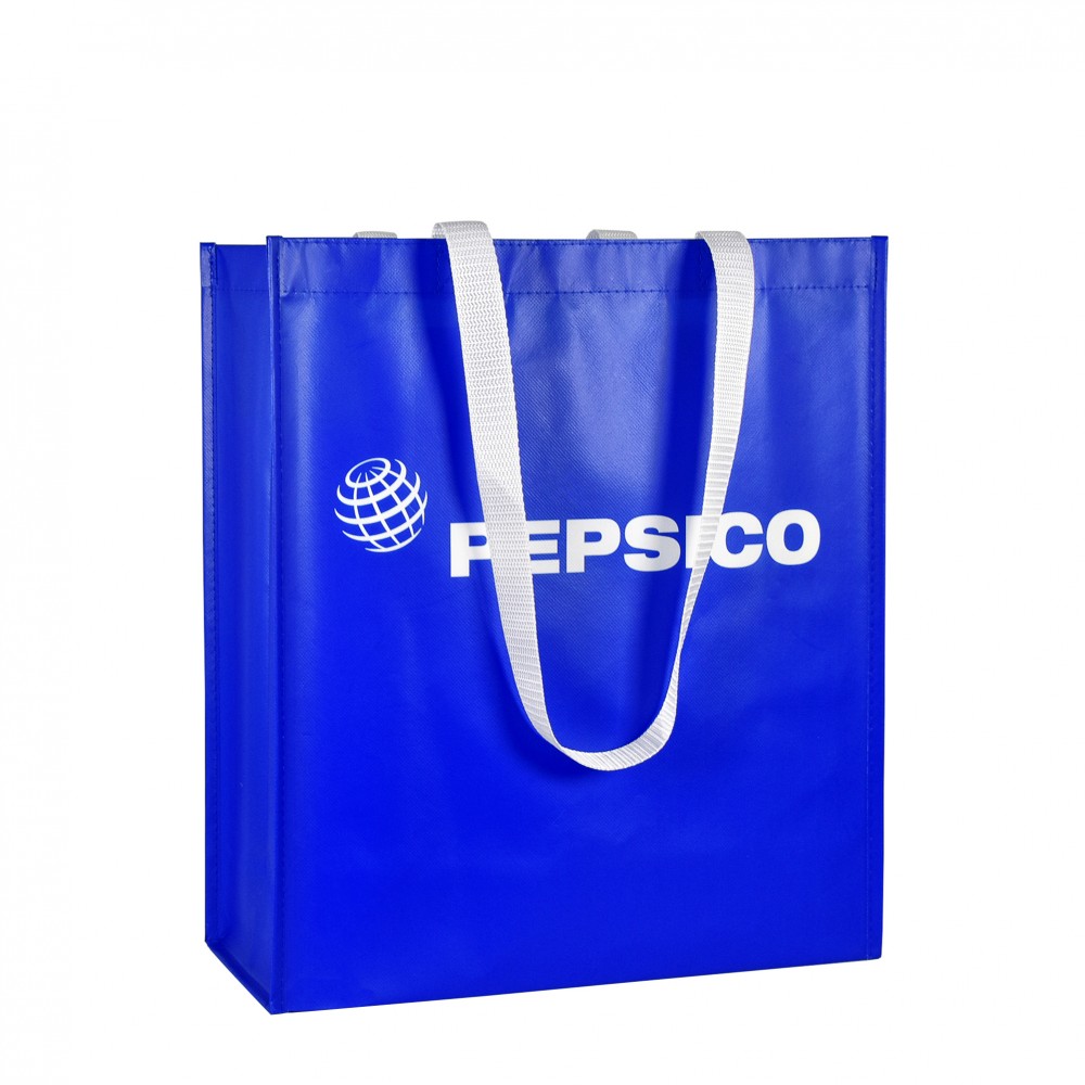 Custom Full-Color Laminated Non-Woven Promotional Tote Bag 14"x16"x6" with Logo