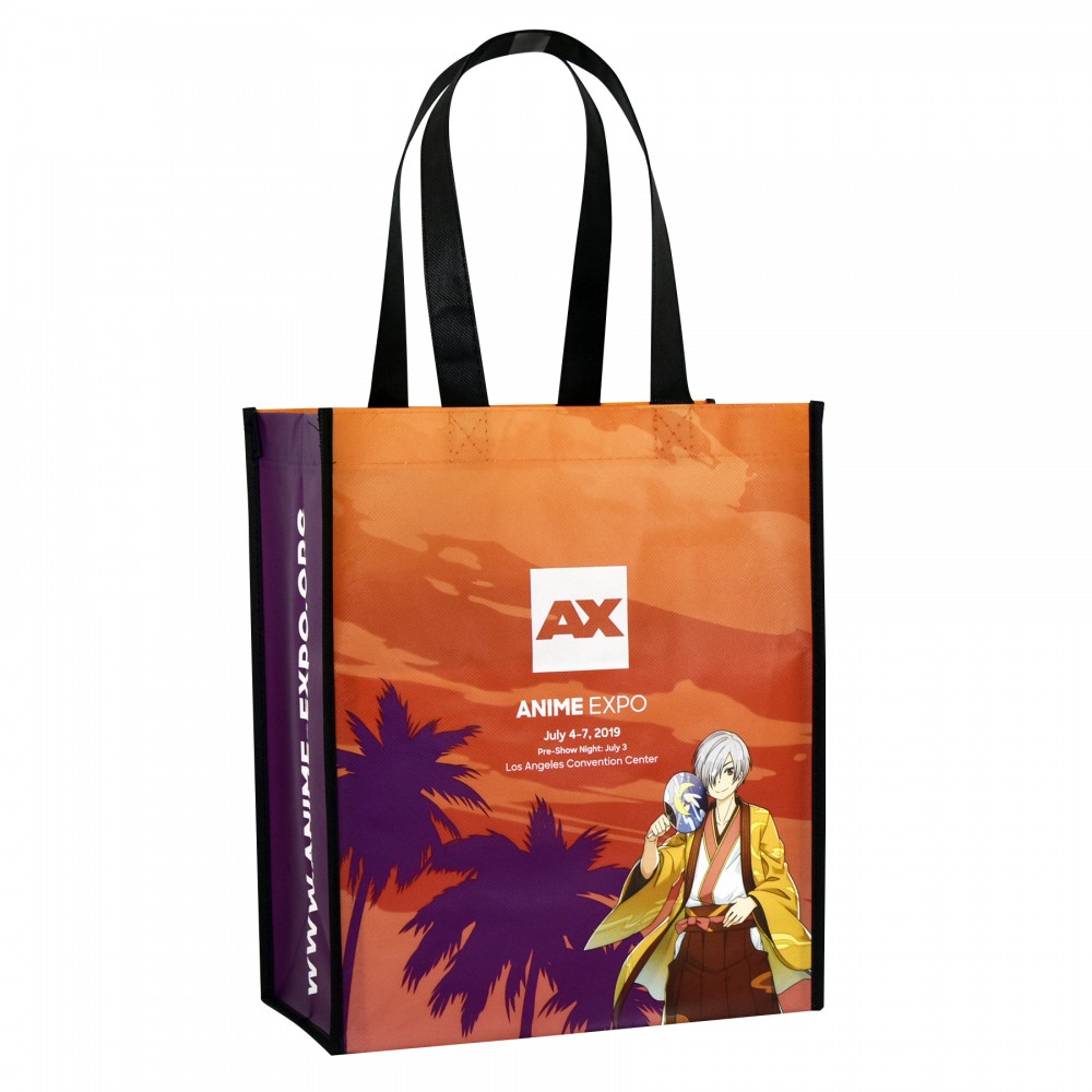 Custom Full-Color Laminated Non-Woven Promotional Tote Bag10"x13"x6" with Logo