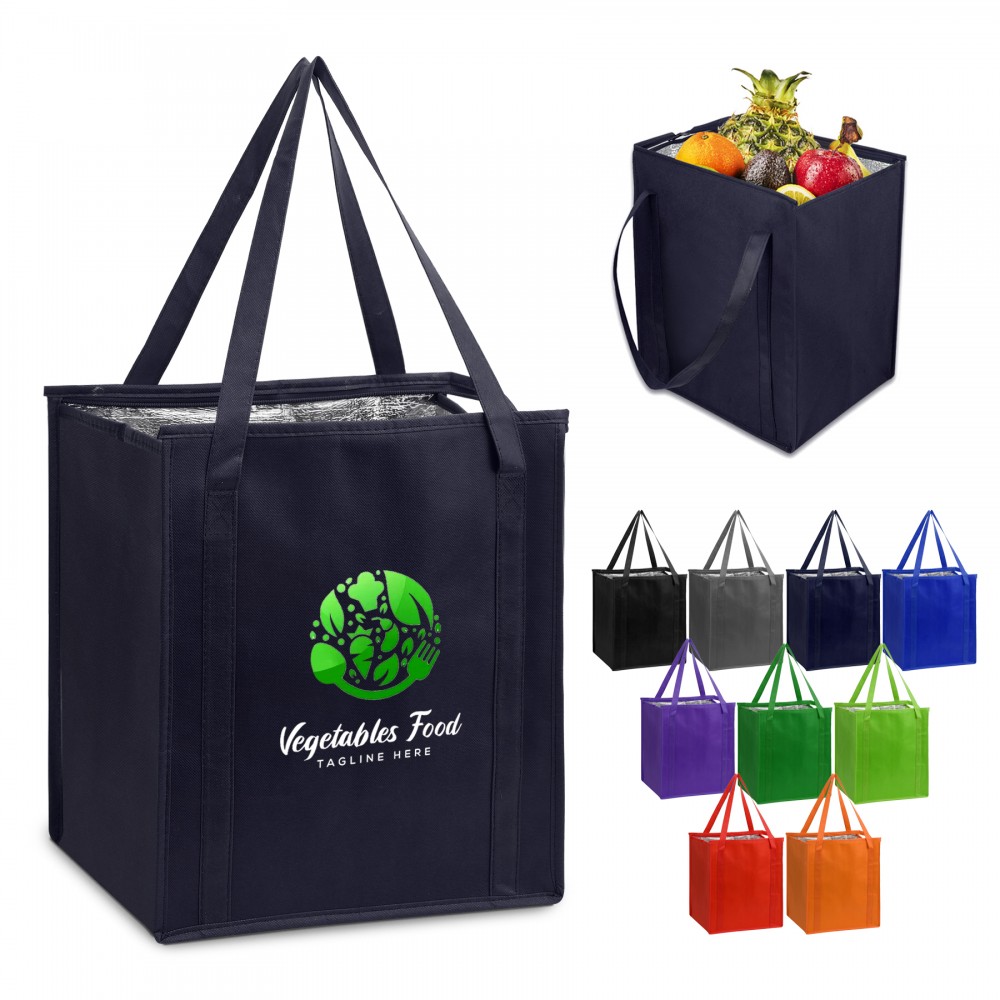 Superior Thermal Grocery Cooler Bag Ocean with Logo