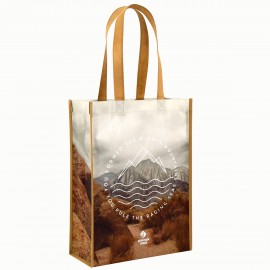 Custom Full-Color Laminated Non-Woven Promotional Tote Bag 11"x15"x5" with Logo