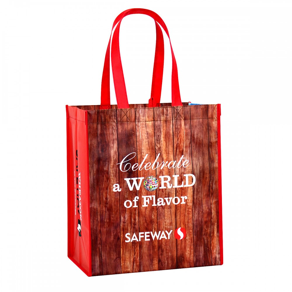 Custom 120g Laminated Non-Woven PP Tote Bag 12.5"x13.5"x8" with Logo