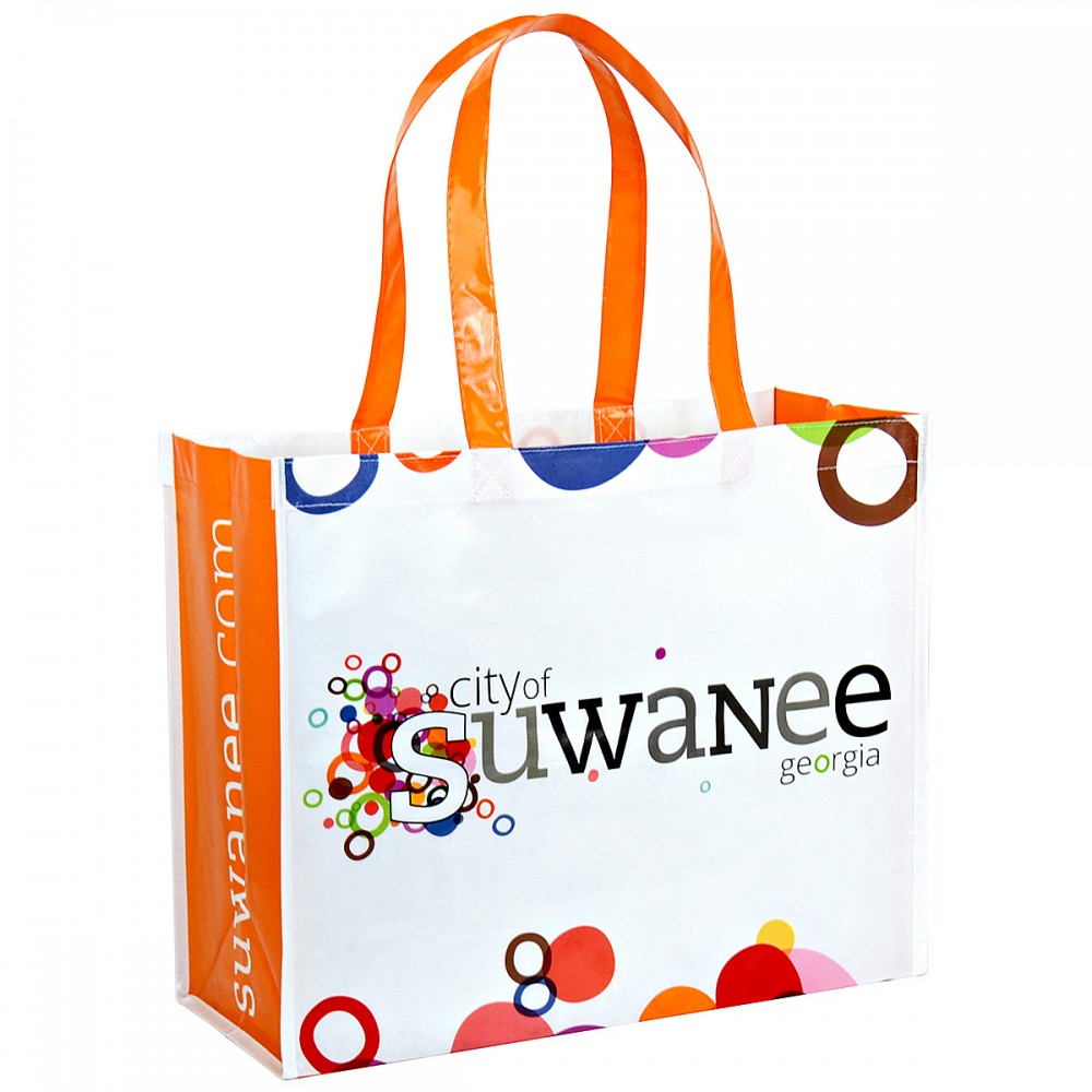 Logo Branded Custom Full-Color Laminated Non-Woven Promotional Tote Bag17"x14"x7"