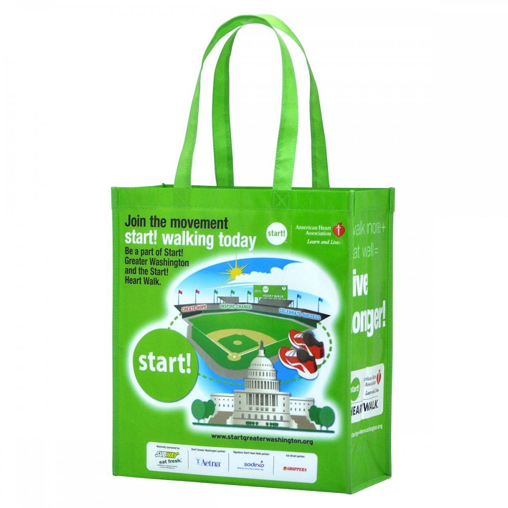 Custom 120g Laminated Non-Woven PP Promotional Bag 13"x15"x8" with Logo