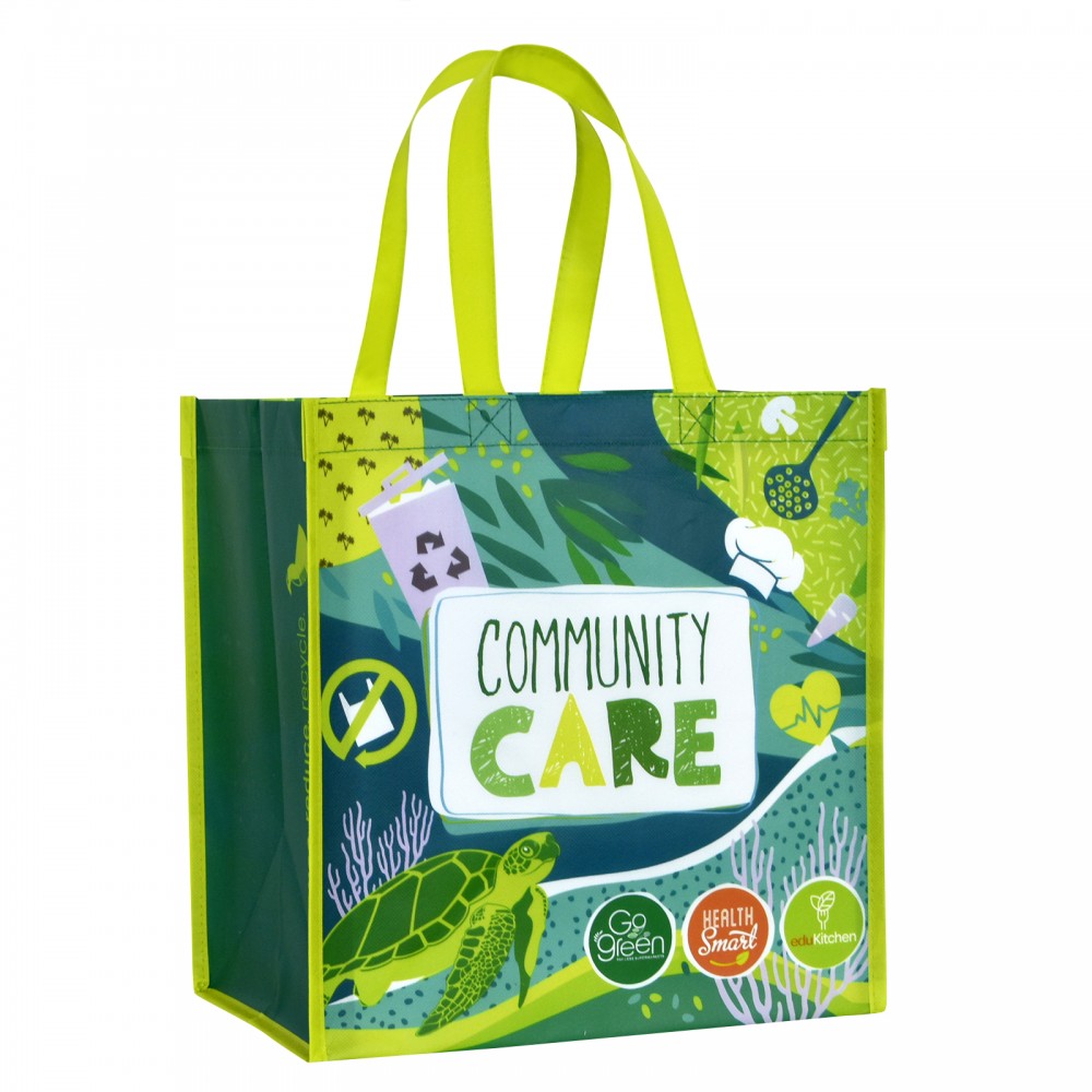 Customized Custom 120g Laminated Non-Woven PP Tote Bag 12.5"x13"x8.5"