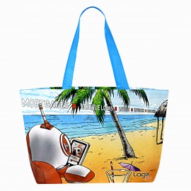 Customized Custom 200g Double Layered Laminated Non-Woven Beach Bag 22"x13"x8"