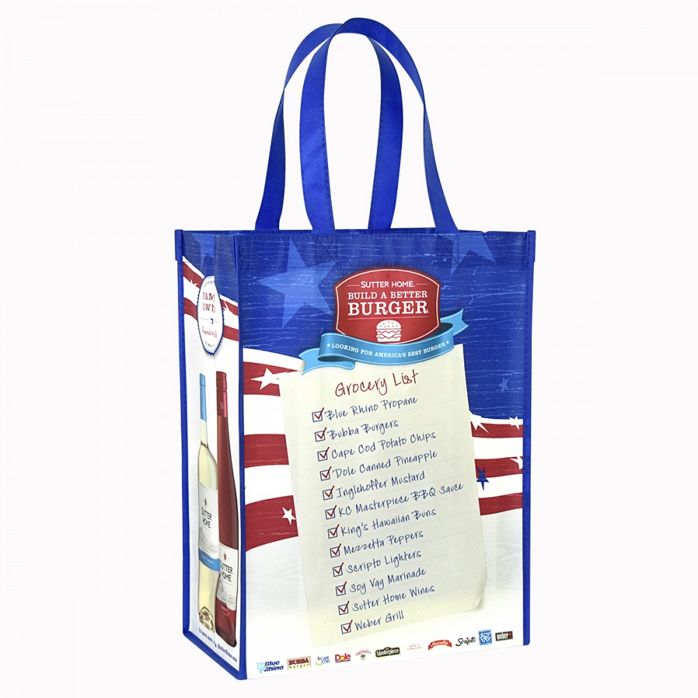 Logo Branded Custom 120g Laminated Non-Woven Promotional Tote Bag 11.5"x15.5"x5"