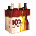 Personalized Custom 120g Laminated Non-Woven 6-Bottle Wine Tote 10"x10"x7.5"