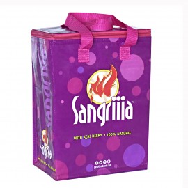 Custom 145g Laminated Woven 12-Can Insulated Cooler Bag 9"x12"x6" with Logo  Custom 145g Laminated Woven 12-Can Insulated Cooler Bag 9"x12"x6" with Logo