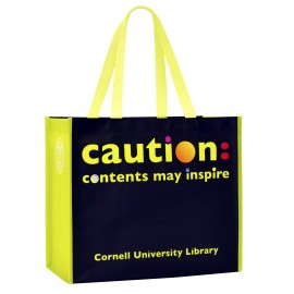 Custom Full-Color Laminated Non-Woven Promotional Library Tote 15"x13"x8" with Logo