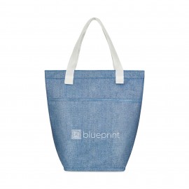 Sami Mini Tote Cooler - Denim Flecks with Logo  Sami Mini Tote Cooler - Denim Flecks with Logo