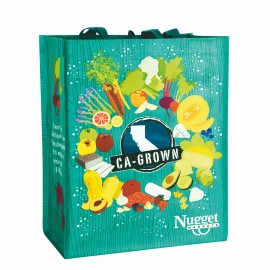 Promotional Custom Full-Color Laminated Woven Promotional Tote Bag 12"x15"x7"  Promotional Custom Full-Color Laminated Woven Promotional Tote Bag 12"x15"x7"