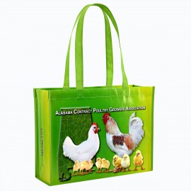 Custom Full-Color Laminated Non-Woven Promotional Tote Bag 15"x11.5"x5" with Logo