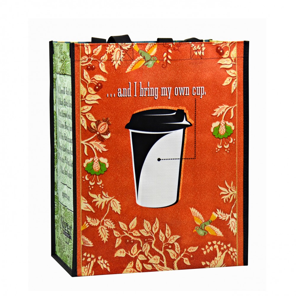 Promotional Custom Full-Color 145g Laminated Woven Promotional Grocery Bag 12"x15"x7"