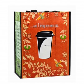 Promotional Custom Full-Color 145g Laminated Woven Promotional Grocery Bag 12"x15"x7"