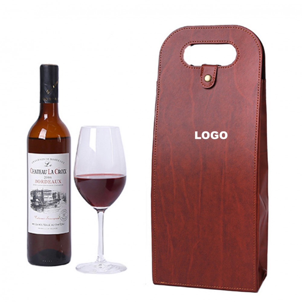 Custom Imitation Wood Grain Road Wine Tote Bag Gift Box with Logo