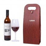 Custom Imitation Wood Grain Road Wine Tote Bag Gift Box with Logo