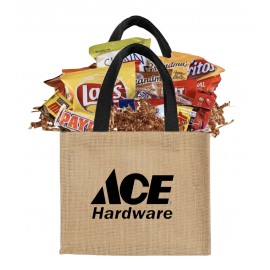 Promotional Branded Burlap Bag of Snacks