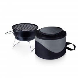 Caliente Portable Charcoal BBQ Grill w/Cooler Tote Bag with Logo  Caliente Portable Charcoal BBQ Grill w/Cooler Tote Bag with Logo