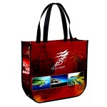 Custom Full-Color Laminated Non-Woven Round Cornered Promotional Tote Bag15"x14"x5" with Logo