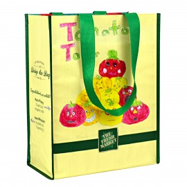 Custom Full-Color Laminated Woven Promotional Tote Bag12"x15"x7" with Logo  Custom Full-Color Laminated Woven Promotional Tote Bag12"x15"x7" with Logo