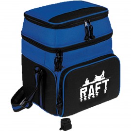 Customized Premium 600D Insulated 24 Pack Cooler Bag w/ Multiple Pockets (11" x 14" x 9")
